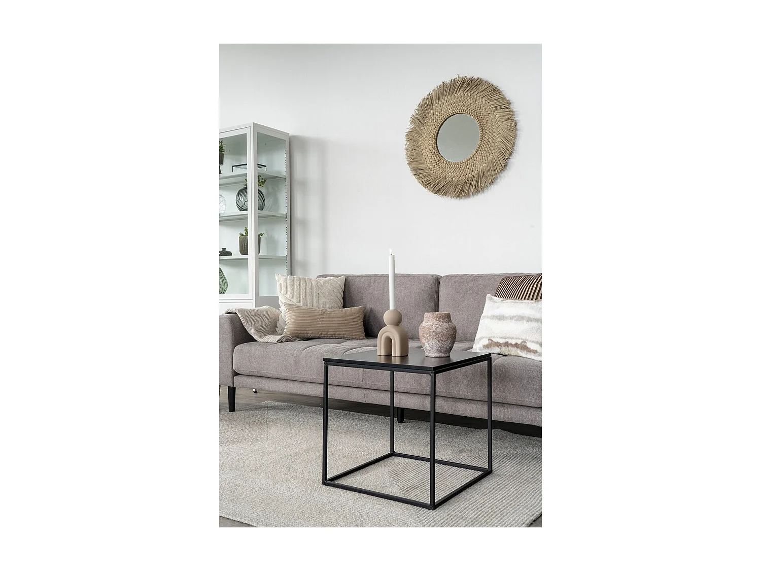 Table d'Appoint Vita, Noir, 45x45x45 cm, Epikasa