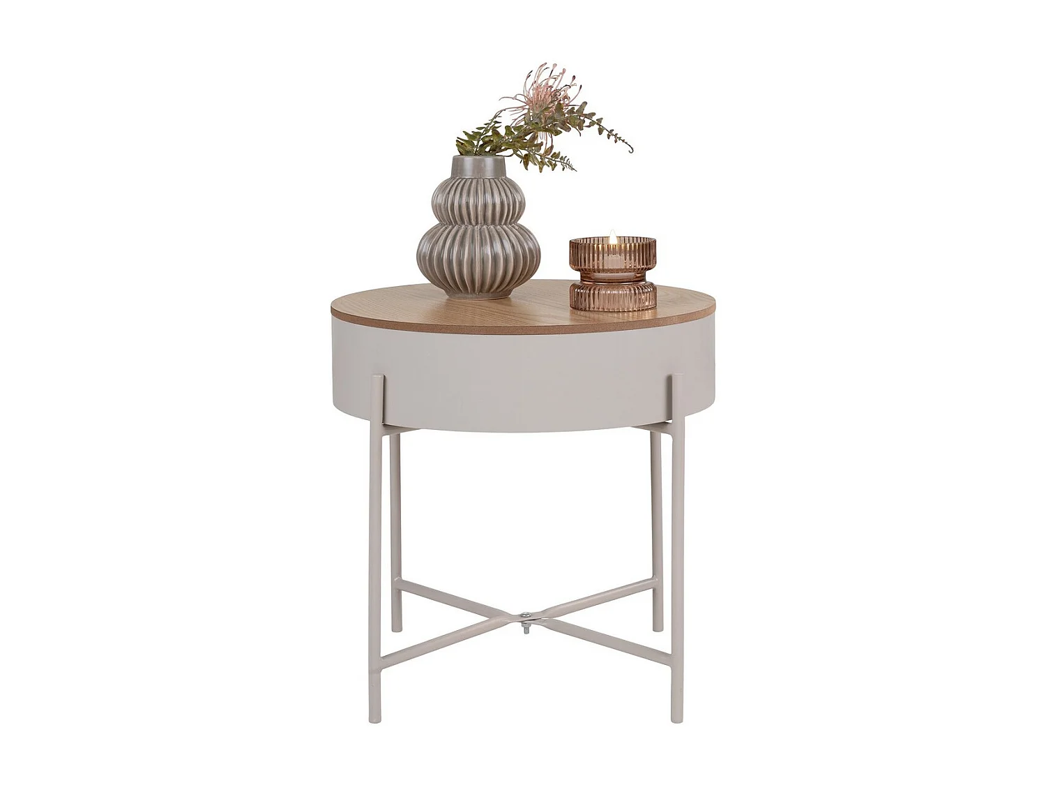 Table d'Appoint Sisco, Beige, 40x40x40 cm, Seven Design