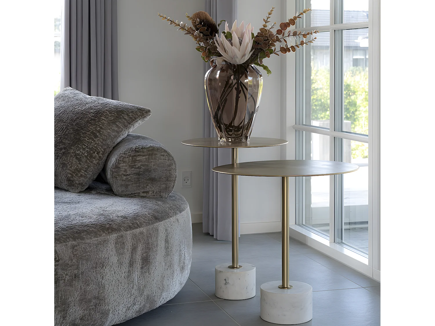 Table d'Appoint Lecco, Laiton, 51x51x52 cm, Seven Design