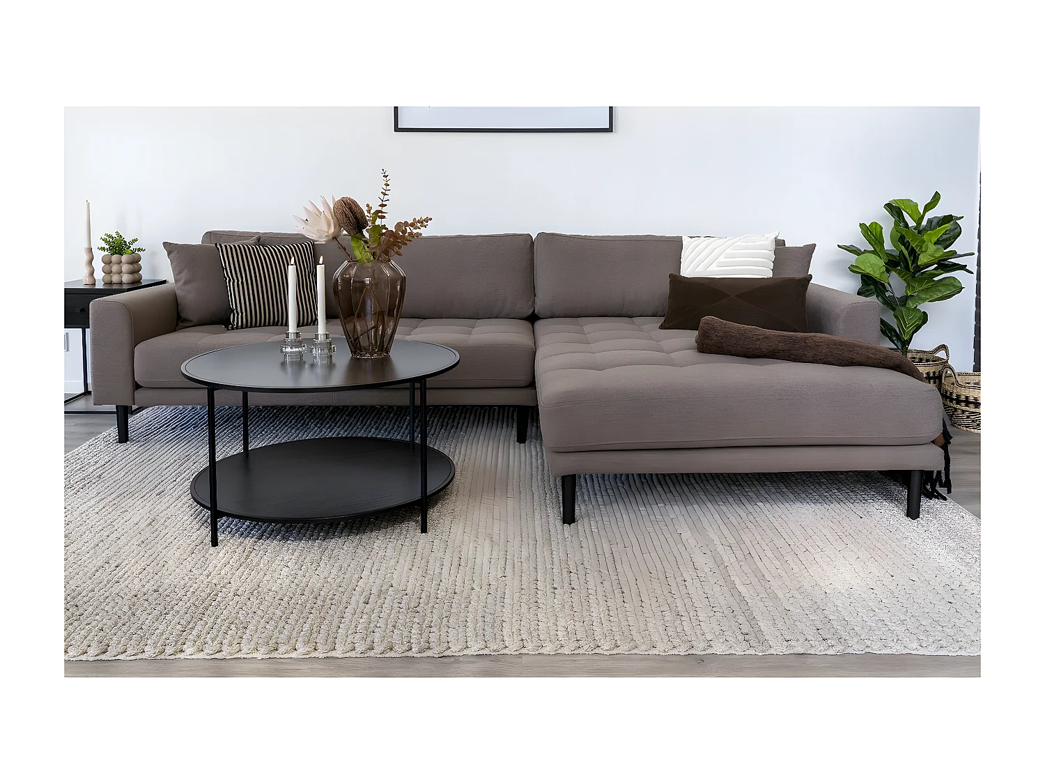 Table d'Appoint Vita, Noir, 80x80x45 cm, Seven Design