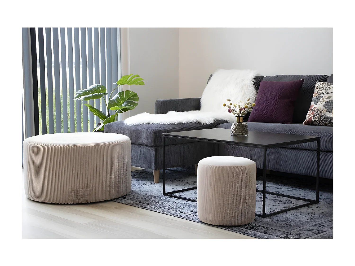 Koffietafel Vita, Zwart, 60x90x45 cm, Seven Design