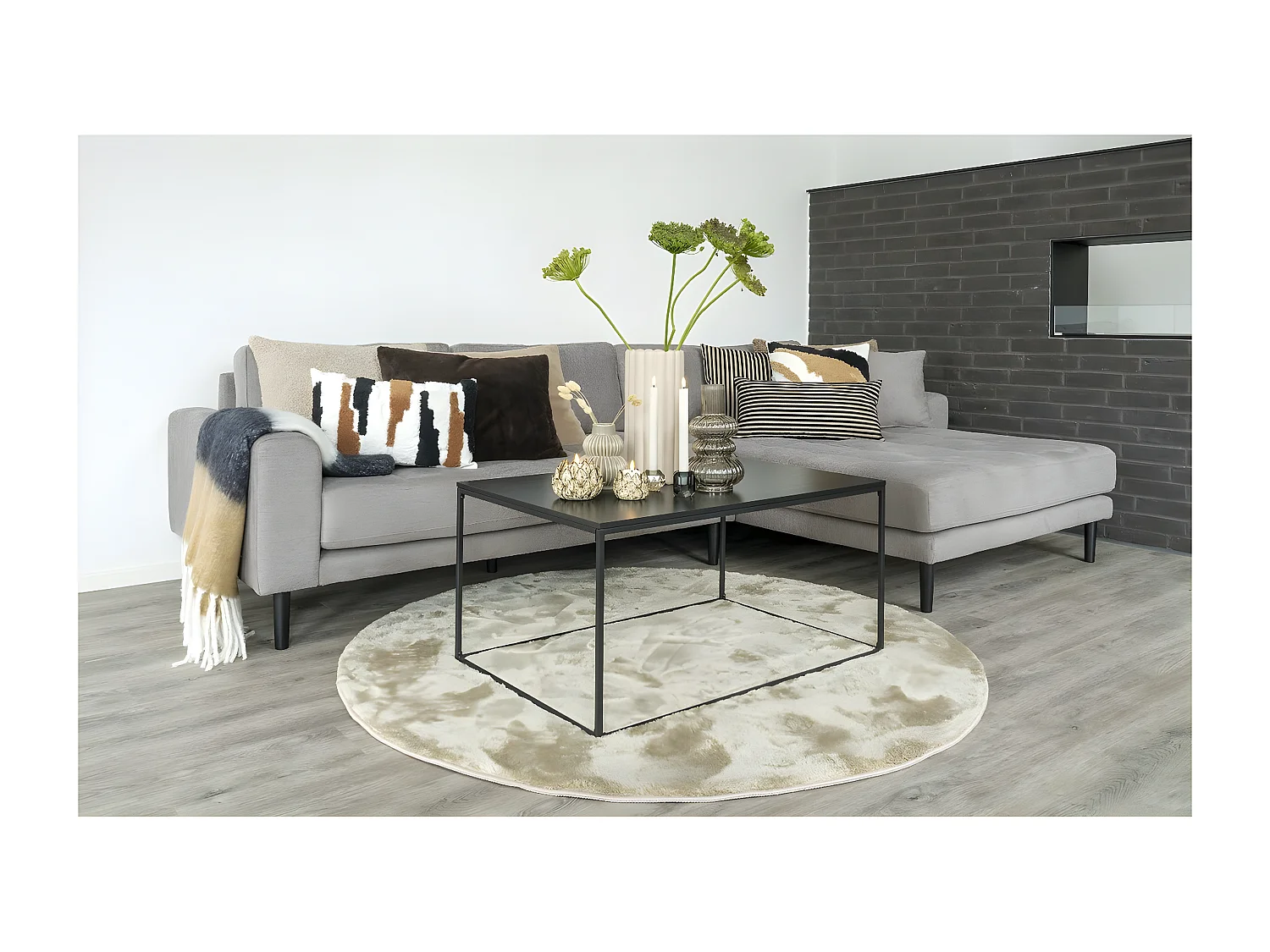 Koffietafel Vita, Zwart, 60x90x45 cm, Seven Design