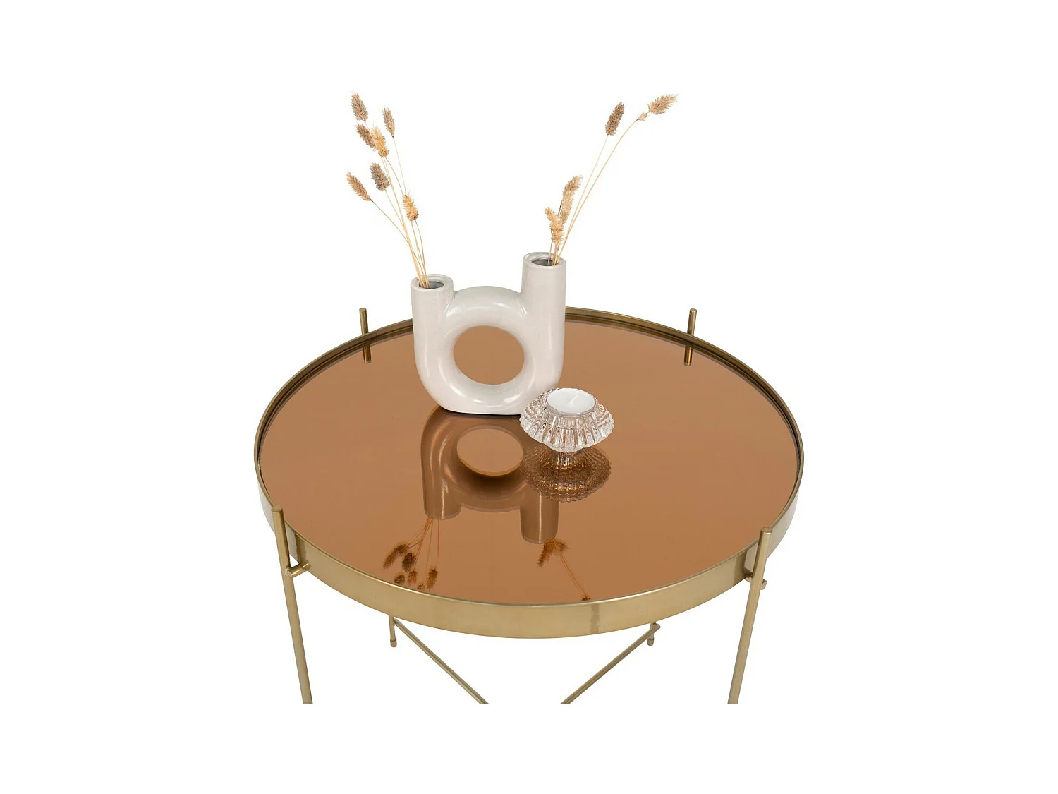 Koffietafel Venezia, Messing, 48x48x48 cm, EPIKASA