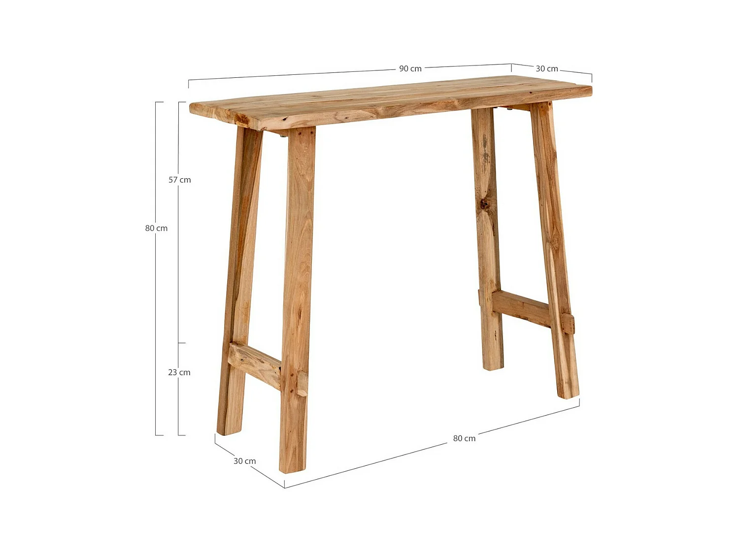 Table Console Girona, Marron, 90x30x80 cm, EPIKASA