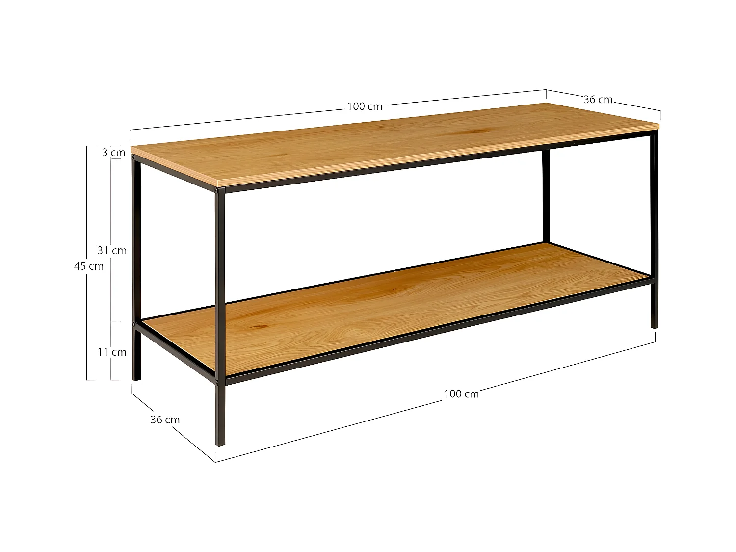 Console Tafel Vita, Bruin, 36x100x45 cm, EPIKASA