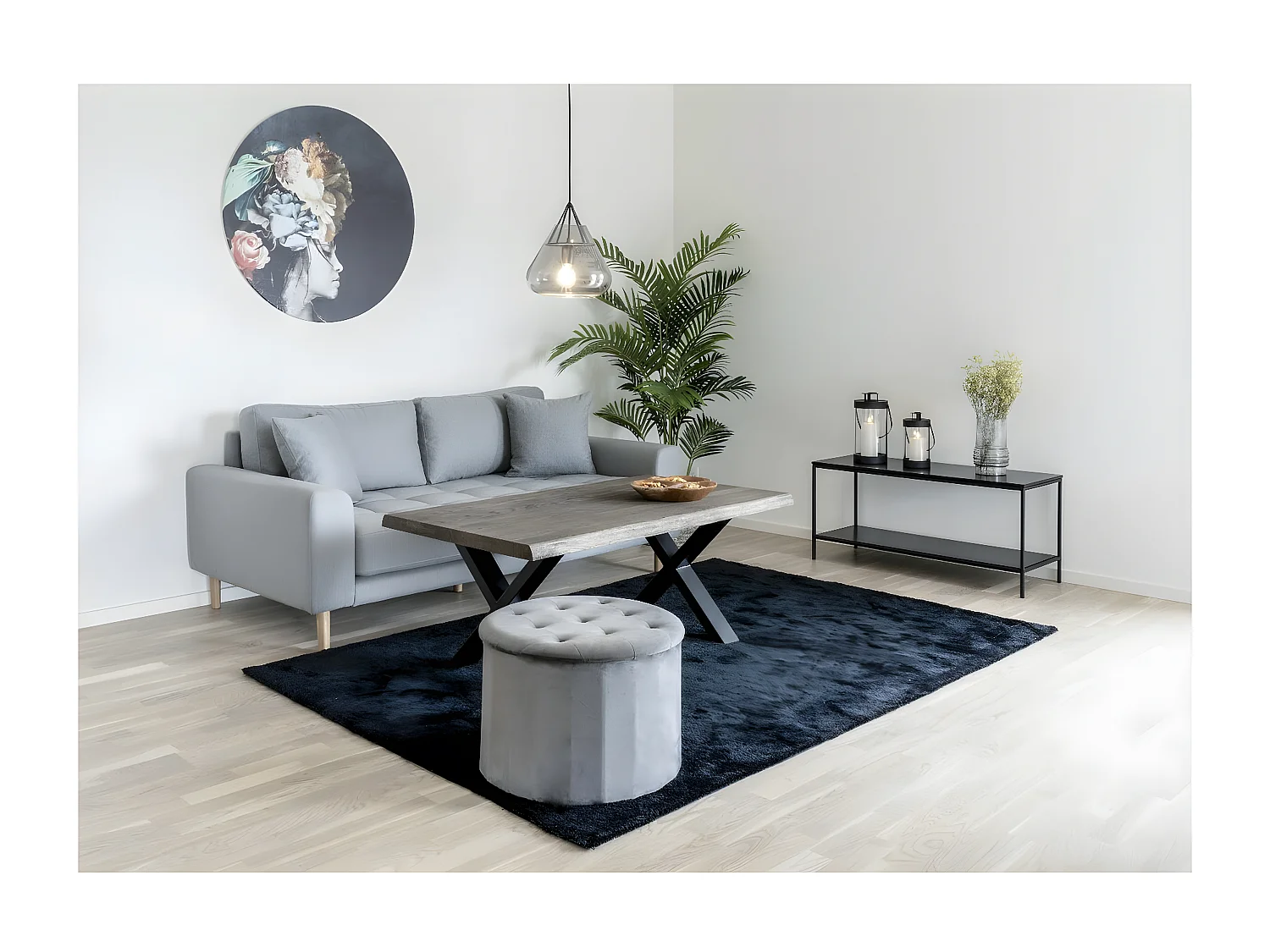 Table Console Vita, Noir, 100x36x45 cm, Seven Design