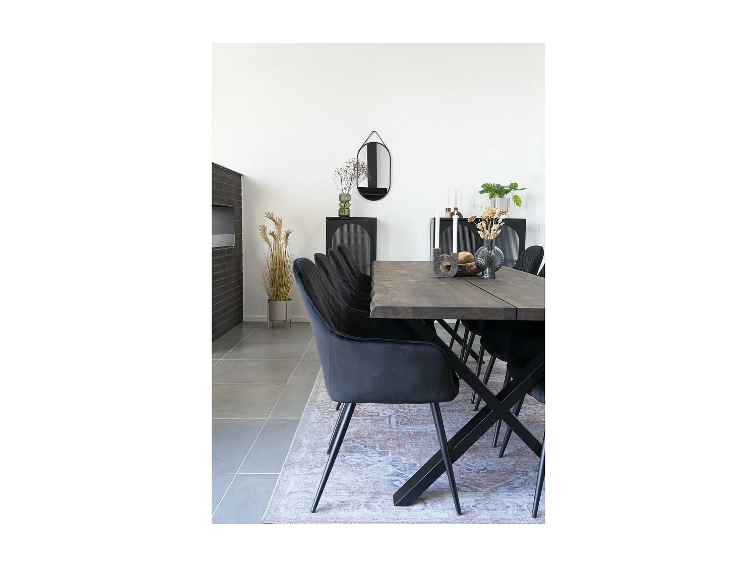 Set van 2 Stoelen Harbo, Zwart, 65x57x87 cm, EPIKASA