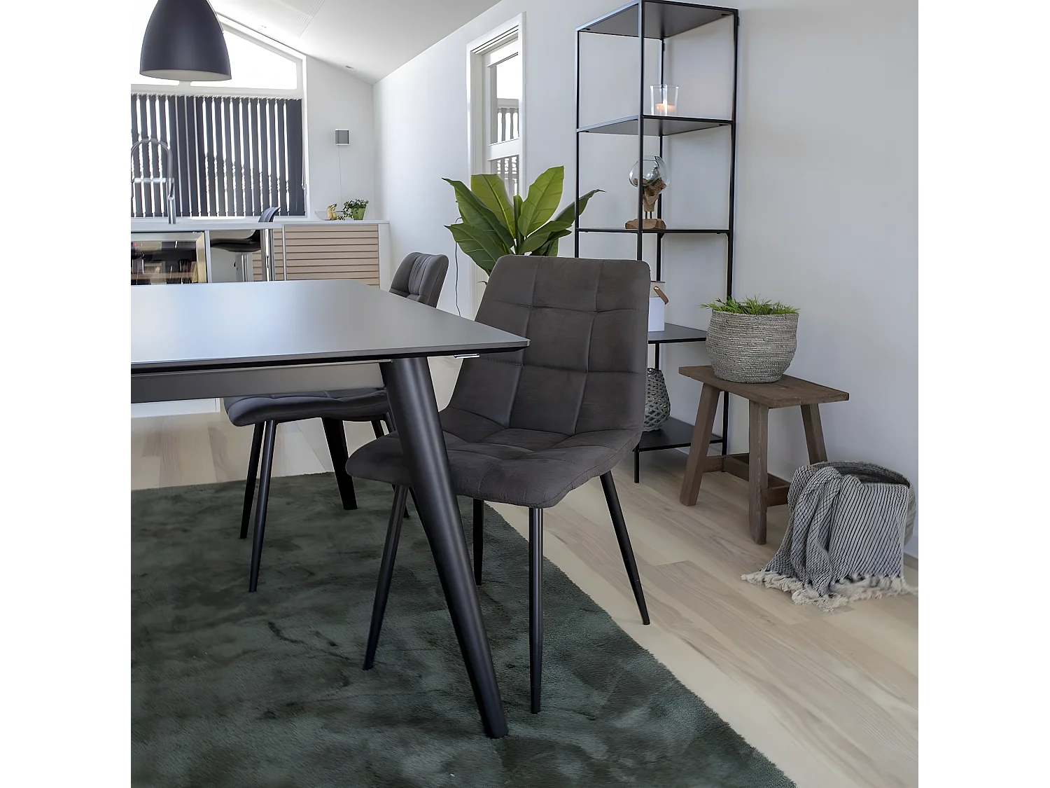 Set van 2 Stoelen Middelfart, Grijs, 55x44x86 cm, EPIKASA