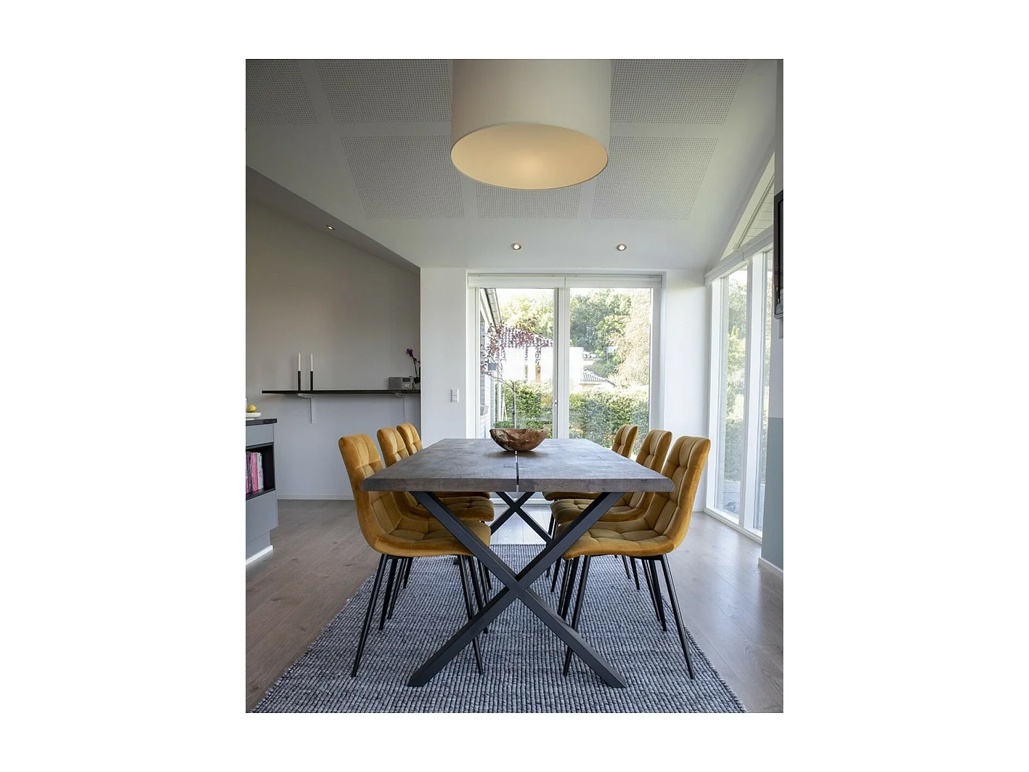 Zestaw 2 krzeseł Middelfart, Żółty, 55x44x86 cm, Seven Design