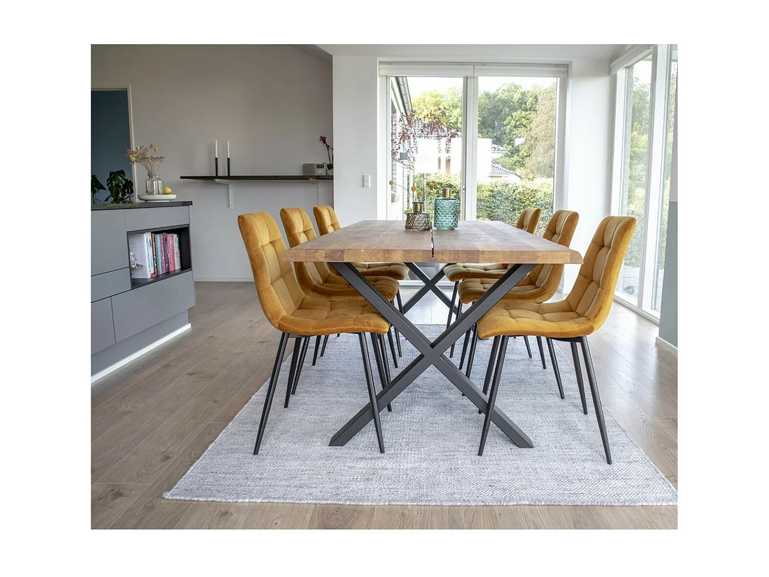 Zestaw 2 krzeseł Middelfart, Żółty, 55x44x86 cm, Seven Design