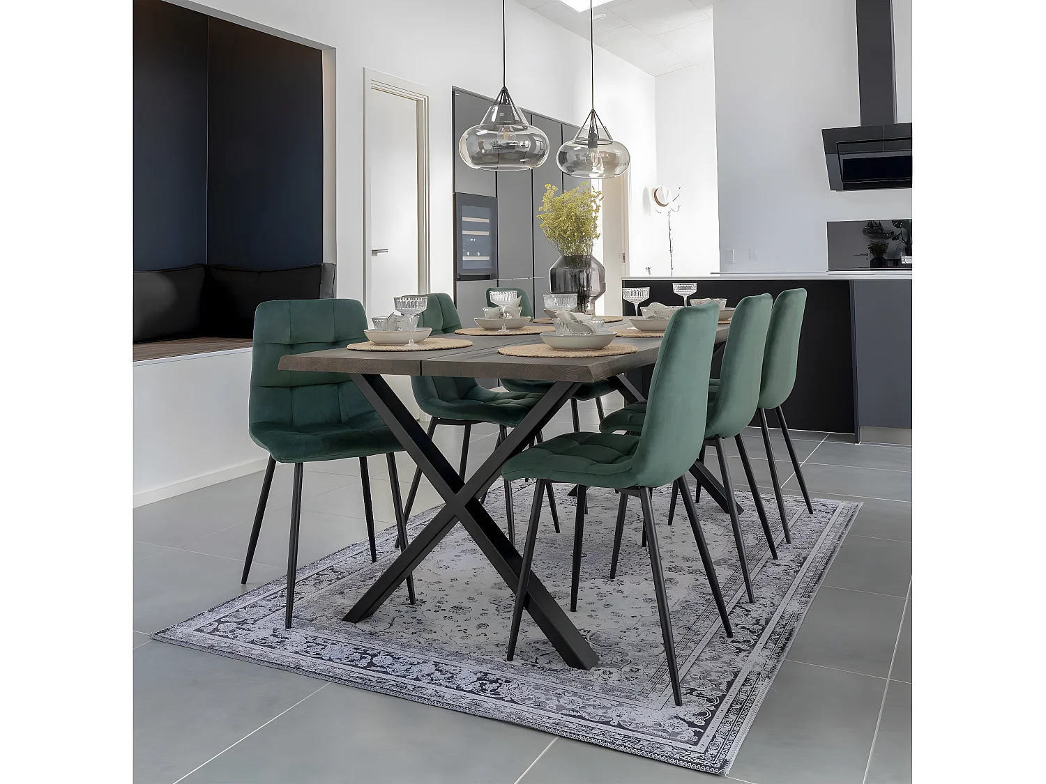 Set 2 Sedie Middelfart, Verde, 55x44x86 cm, EPIKASA