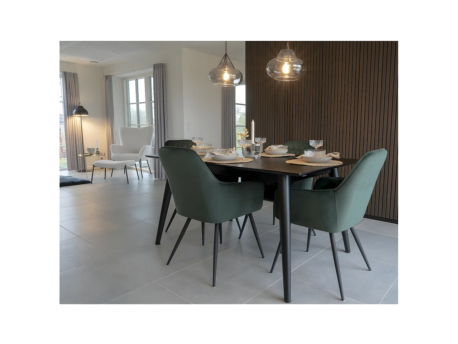 Lot de 2 Chaises Harbo, Vert, 65x57x87 cm, EPIKASA