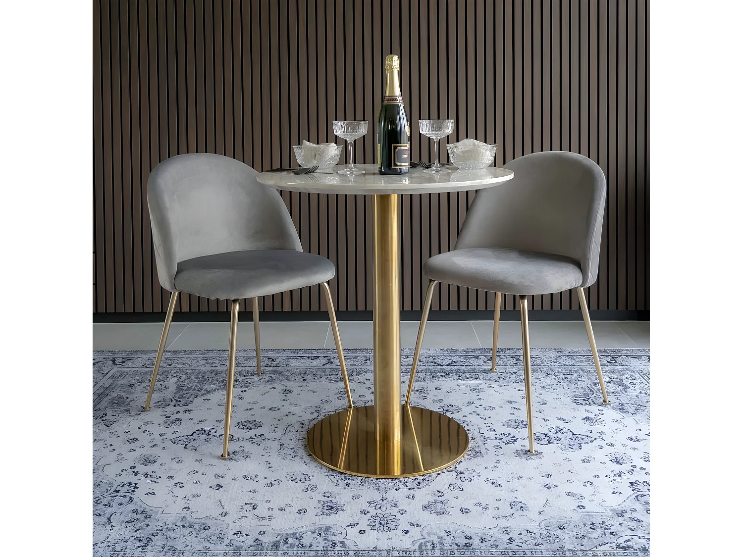 Set van 2 Stoelen Geneve, Grijs, 52x51x78 cm, EPIKASA