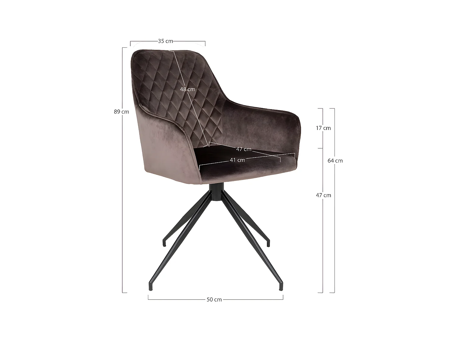 Chaise Harbo, Marron, 62x56x89 cm, EPIKASA