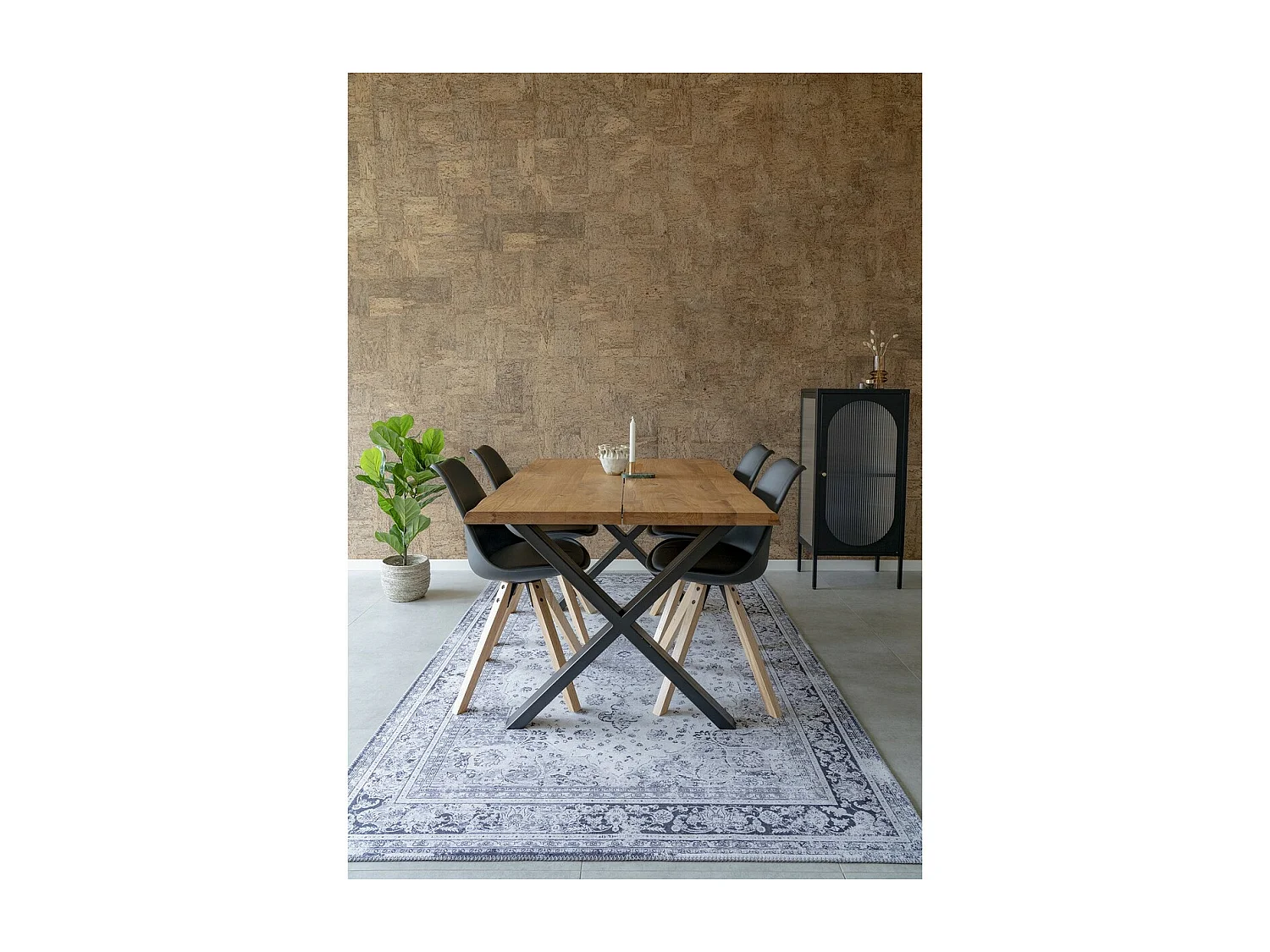 Set van 2 Stoelen Bergen, Zwart, 55x48x86 cm, EPIKASA