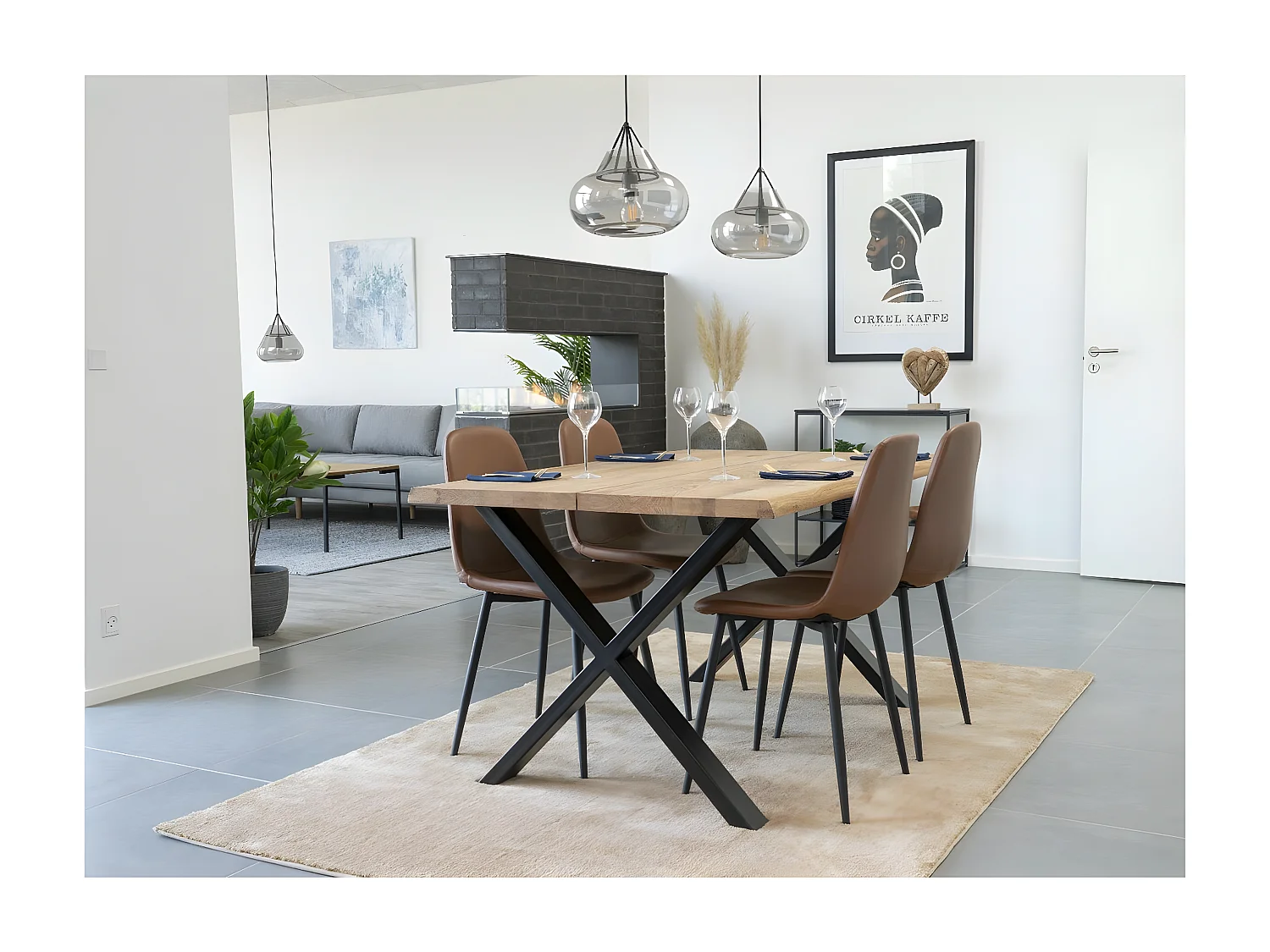 Set van 2 Stoelen Stockholm, Bruin, 50x47x86 cm, EPIKASA