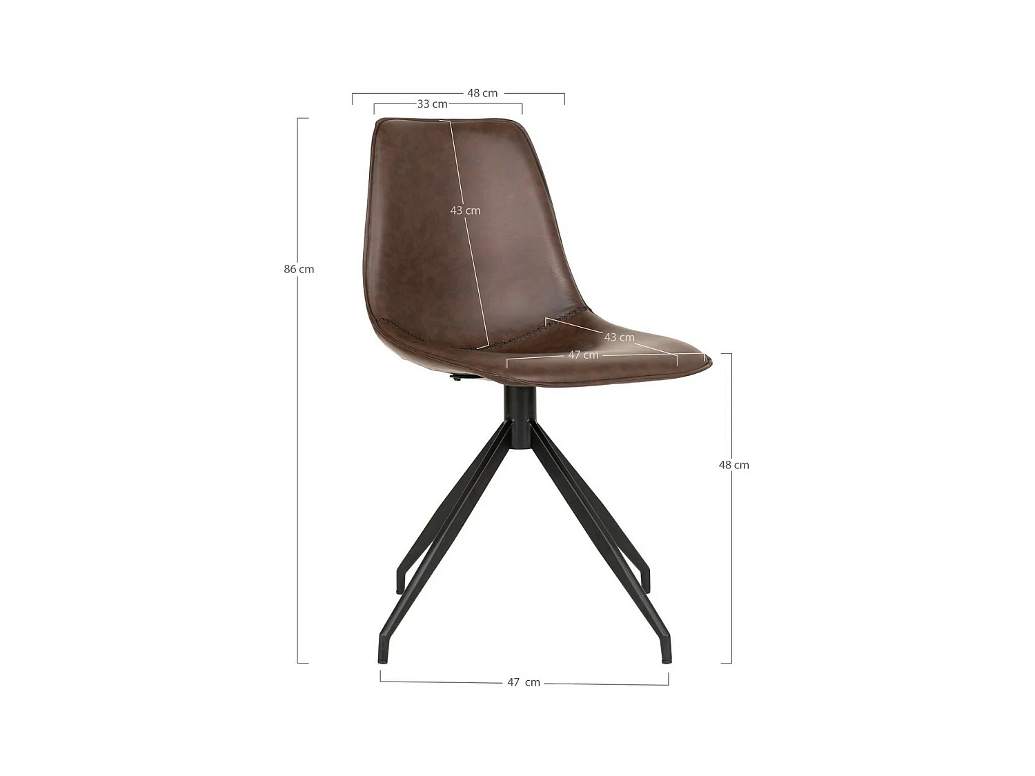 Lot de 2 Chaises Monaco, Marron, 54x48x86 cm, EPIKASA