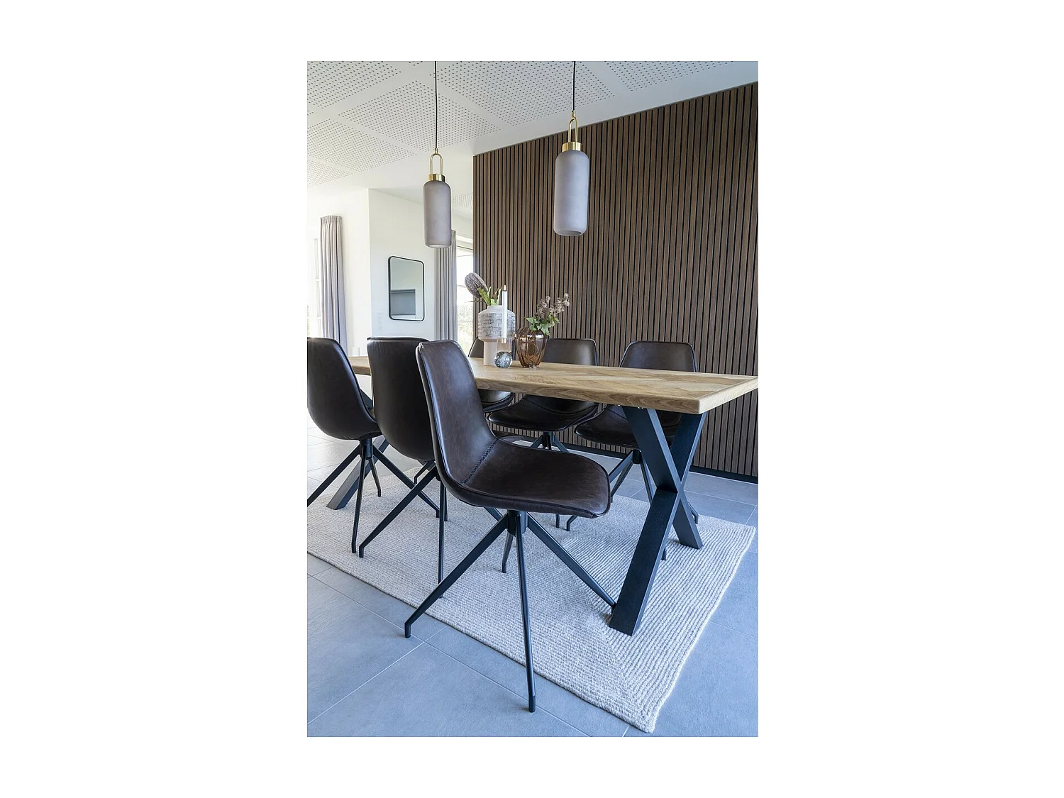 Lot de 2 Chaises Monaco, Marron, 54x48x86 cm, Seven Design