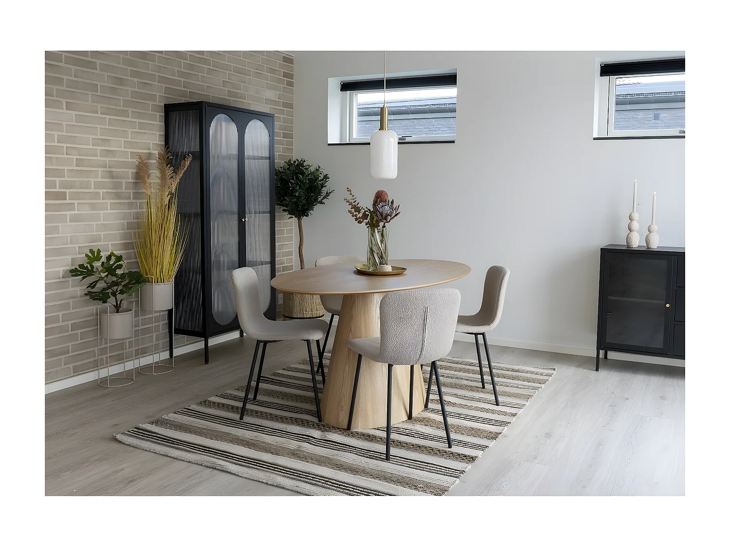 Lot de 2 Chaises Halden, Beige, 52,5x44,5x81,2 cm, Seven Design