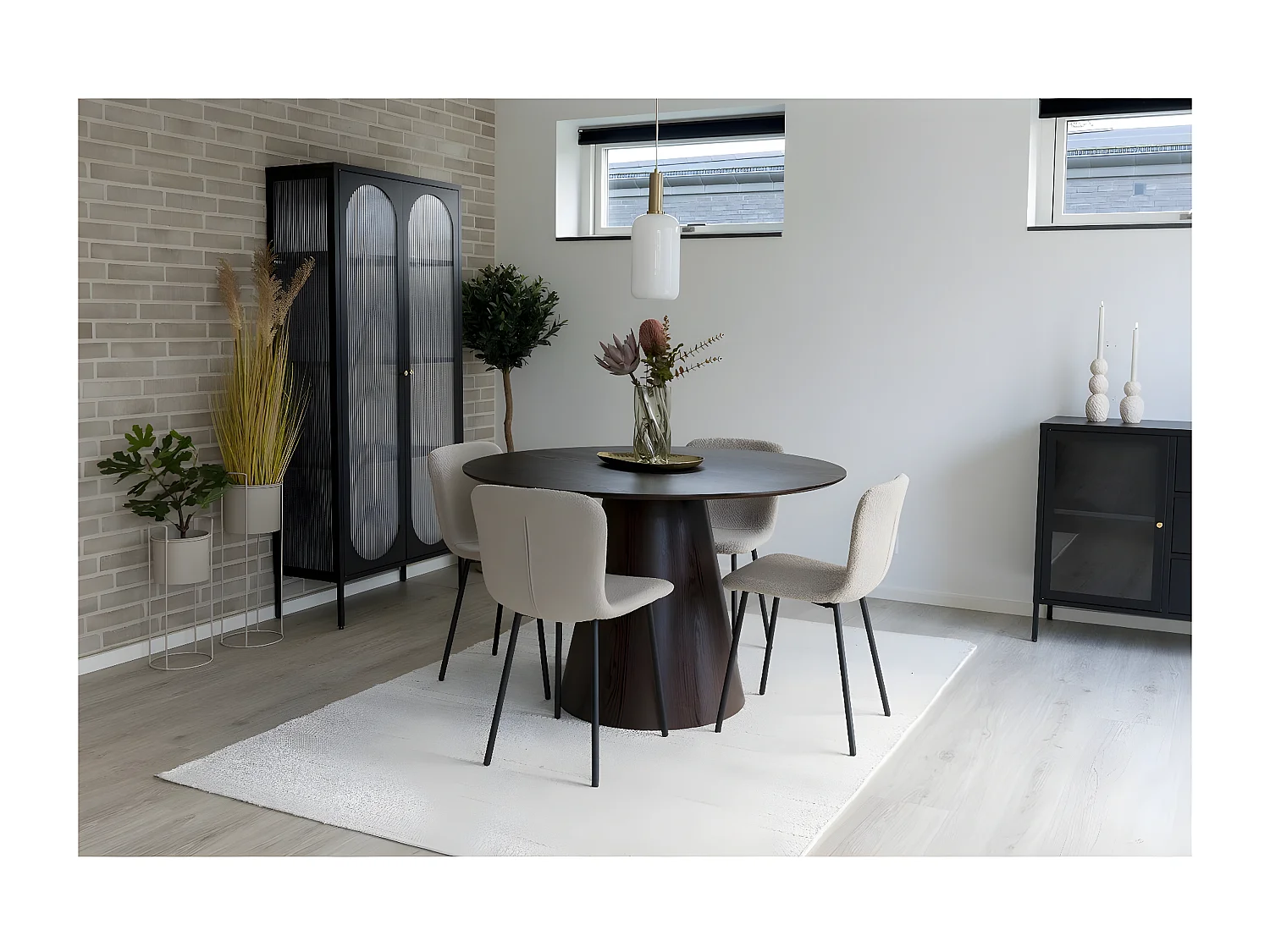 Lot de 2 Chaises Halden, Beige, 52,5x44,5x81,2 cm, Seven Design