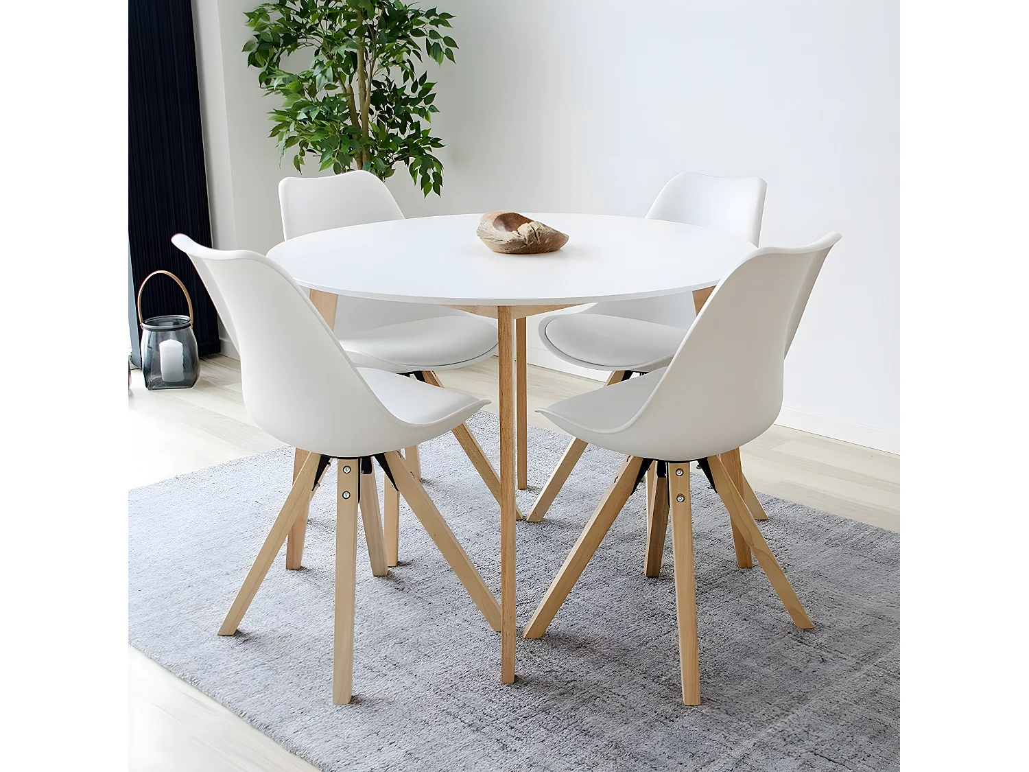 Lot de 2 Chaises Bergen, Blanc, 55x48x86 cm, Seven Design