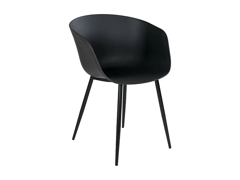 Lot de 2 Chaises Roda, Noir, 53x54,5x79 cm, EPIKASA