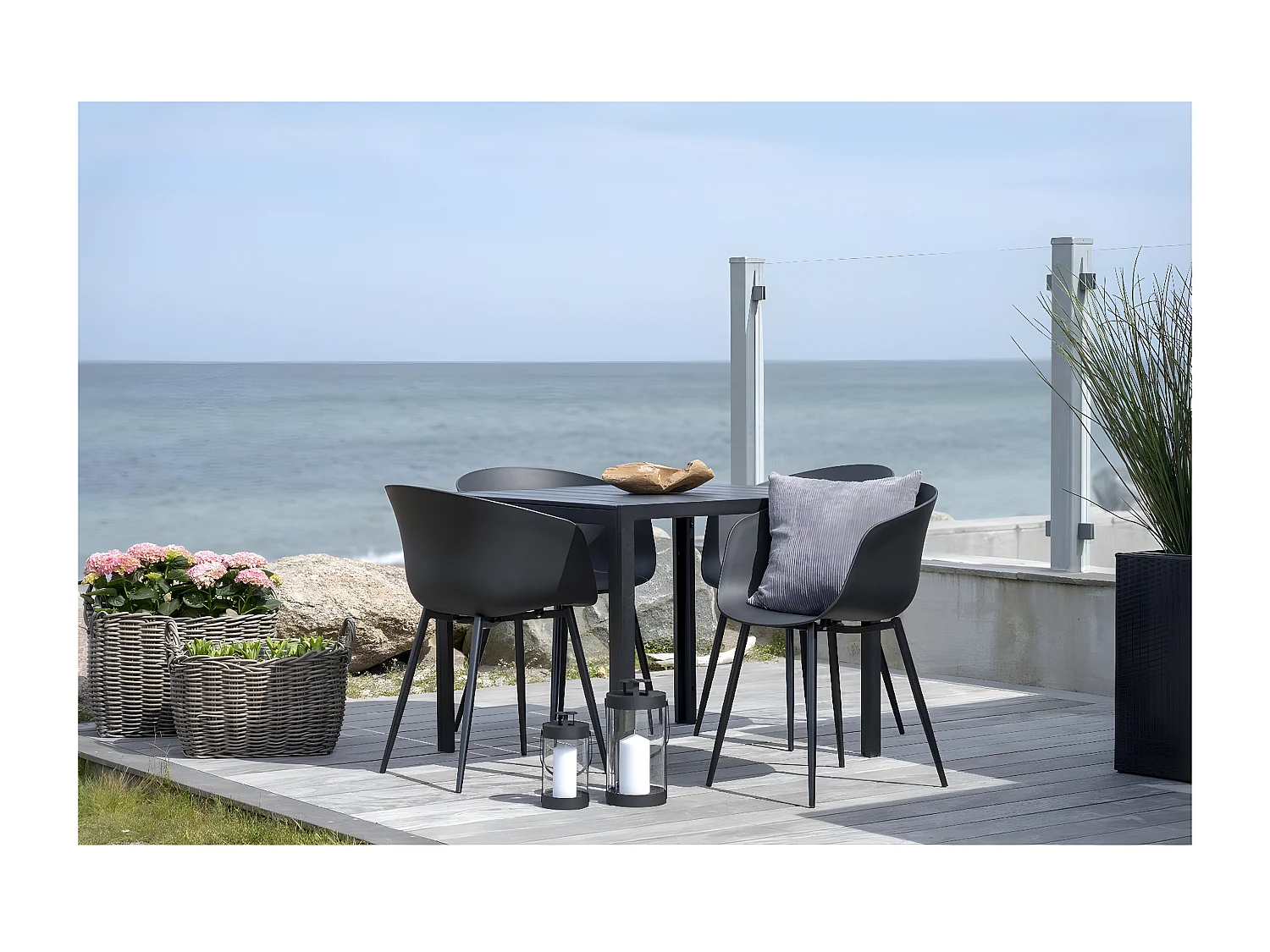 Lot de 2 Chaises Roda, Noir, 53x54,5x79 cm, Seven Design