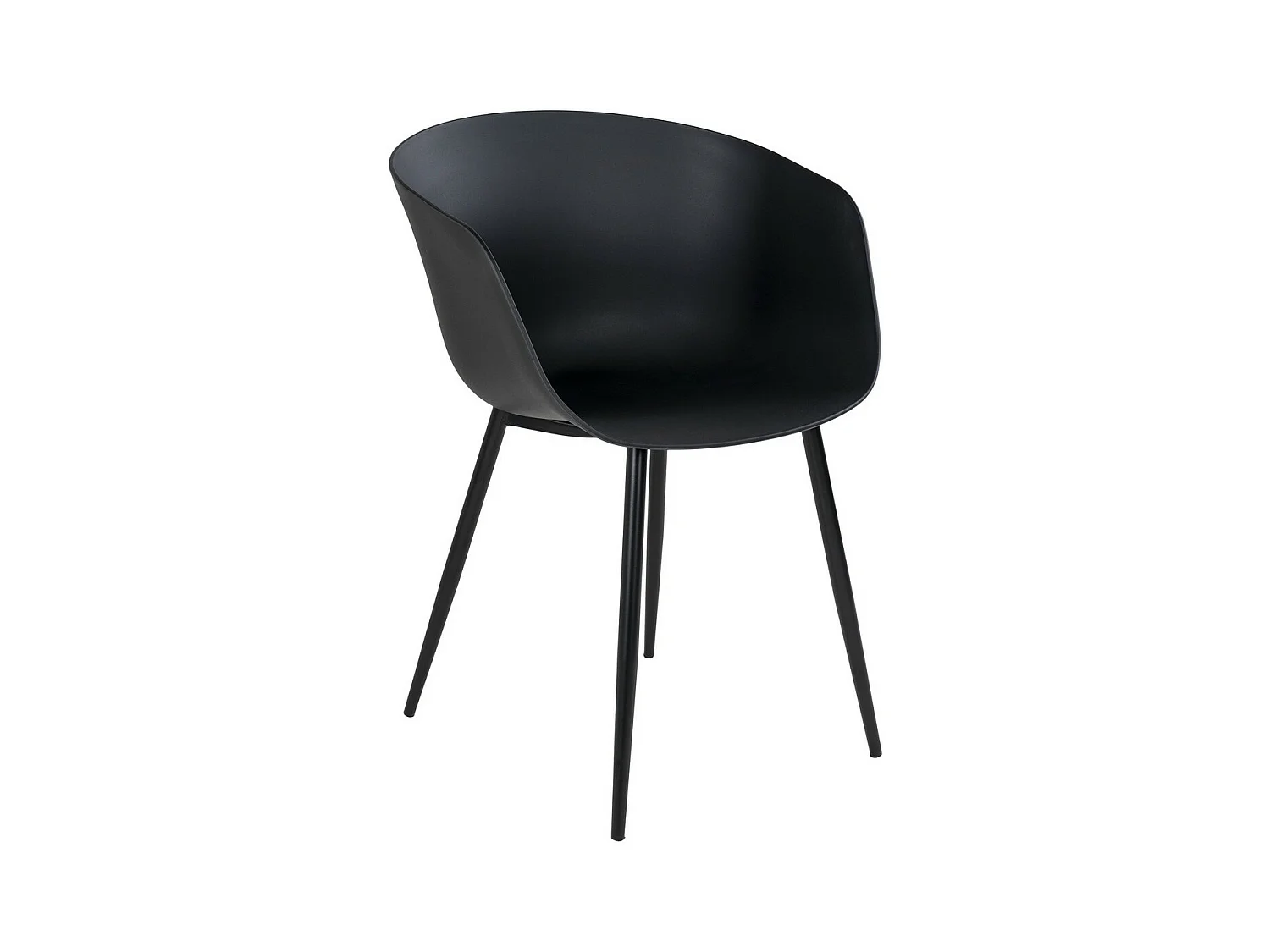Lot de 2 Chaises Roda, Noir, 53x54,5x79 cm, EPIKASA