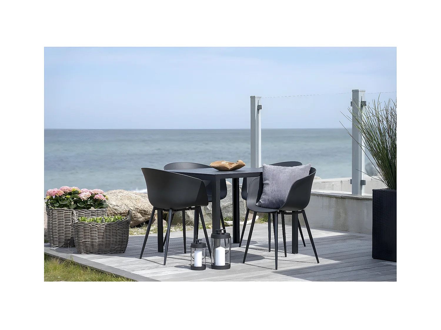 Set van 2 Stoelen Roda, Zwart, 53x54,5x79 cm, EPIKASA