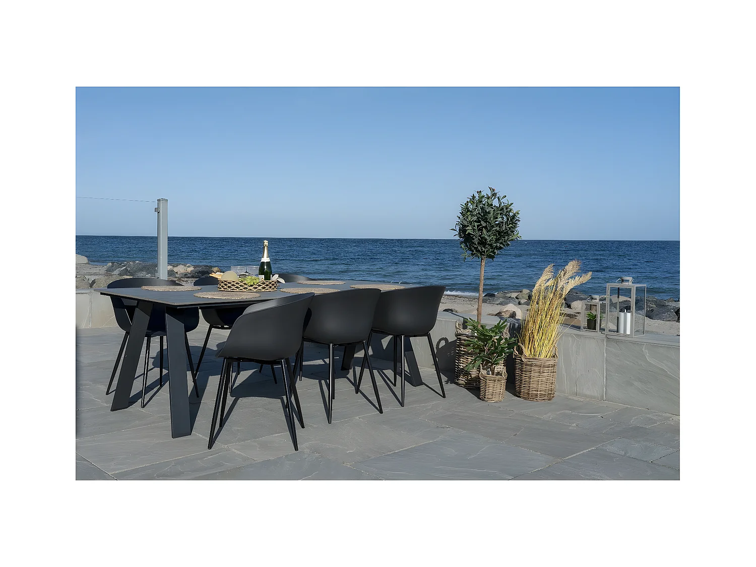 Set van 2 Stoelen Roda, Zwart, 53x54,5x79 cm, EPIKASA