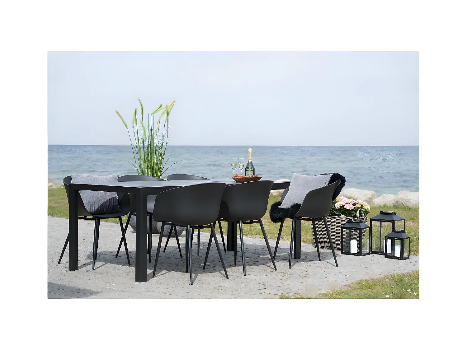 Set van 2 Stoelen Roda, Zwart, 53x54,5x79 cm, EPIKASA