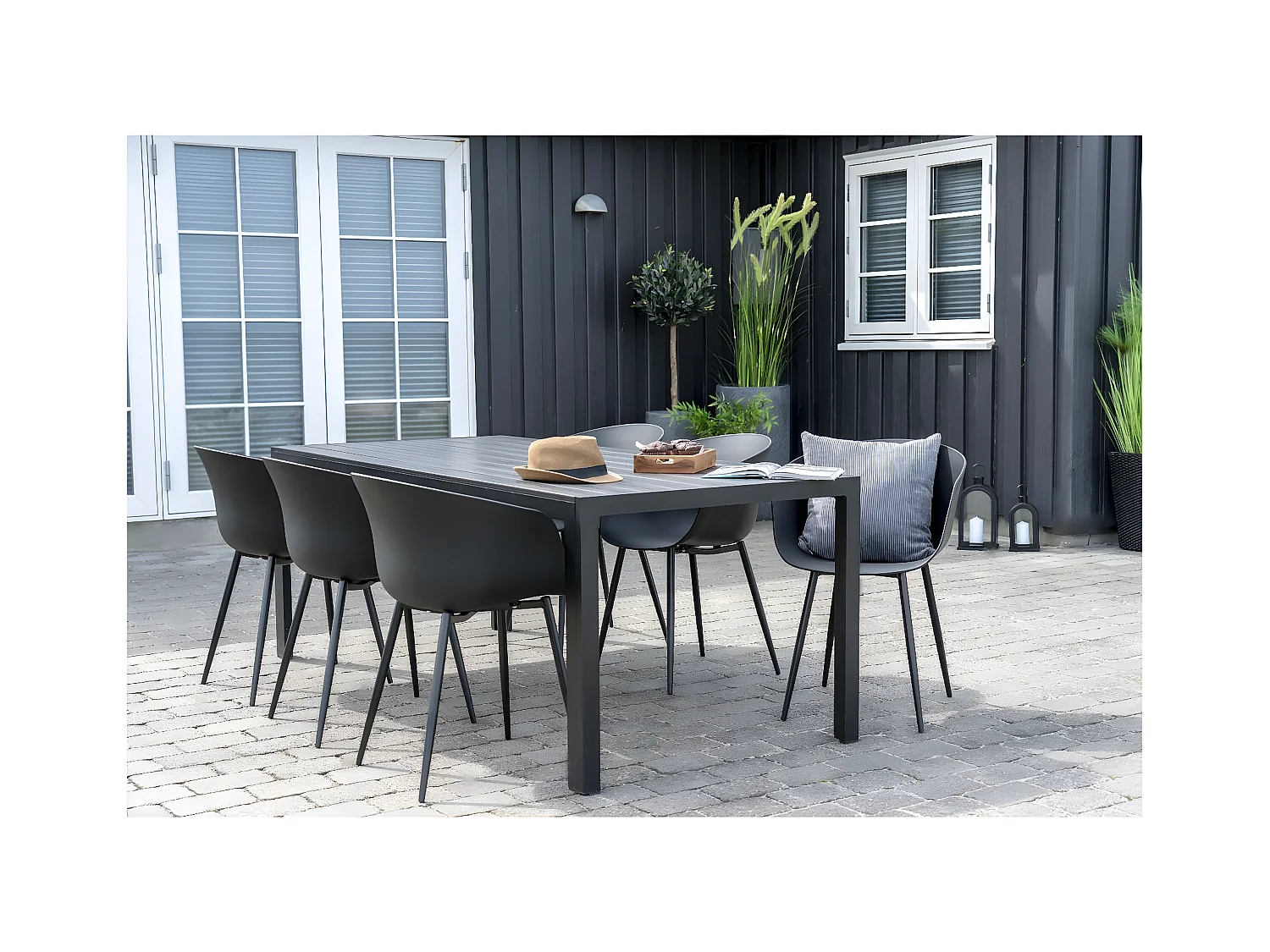 Set van 2 Stoelen Roda, Zwart, 53x54,5x79 cm, EPIKASA