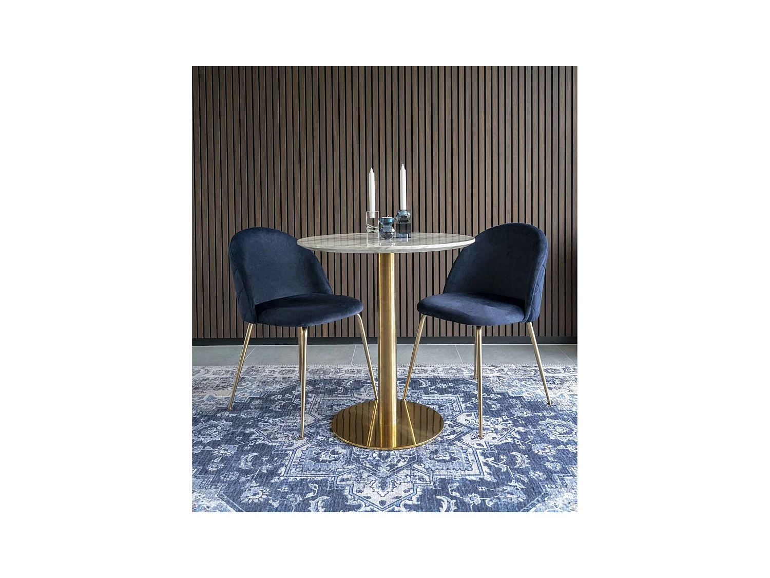 Set van 2 Stoelen Geneve, Blauw, 52x51x78 cm, EPIKASA