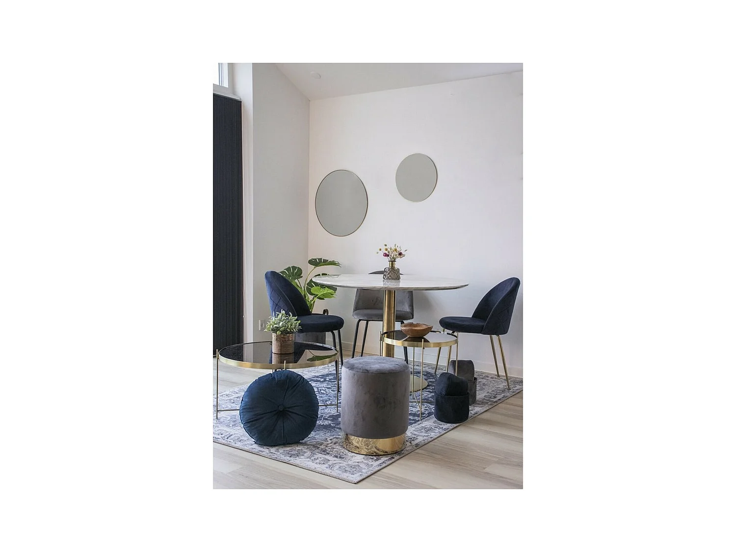 Set van 2 Stoelen Geneve, Blauw, 52x51x78 cm, EPIKASA