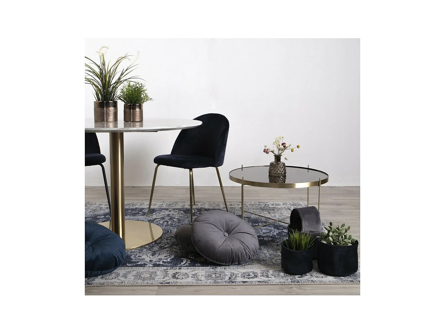 Set van 2 Stoelen Geneve, Blauw, 52x51x78 cm, EPIKASA