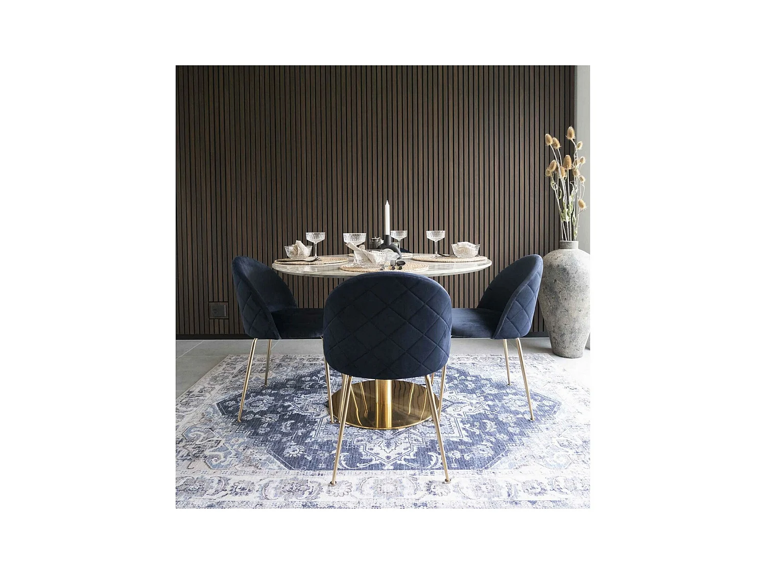 Set van 2 Stoelen Geneve, Blauw, 52x51x78 cm, EPIKASA