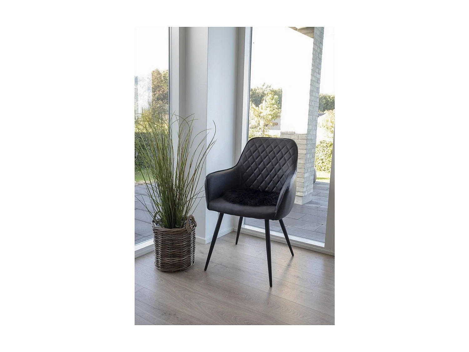 Set van 2 Stoelen Harbo, Zwart, 65x57x87 cm, EPIKASA