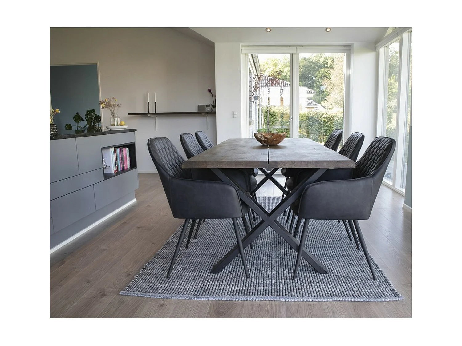 Set van 2 Stoelen Harbo, Zwart, 65x57x87 cm, EPIKASA