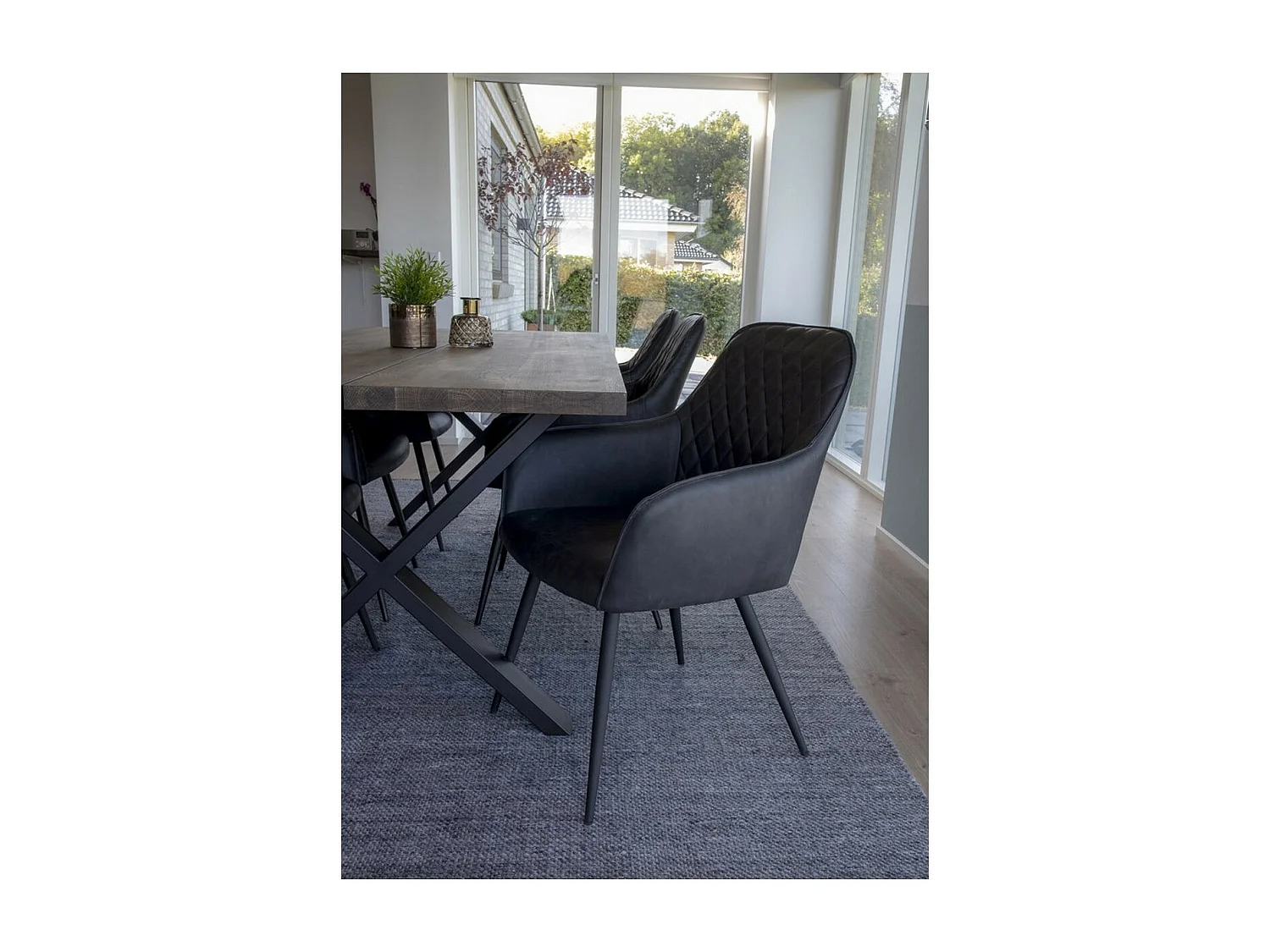 Lot de 2 Chaises Harbo, Gris, 65x57x87 cm, EPIKASA
