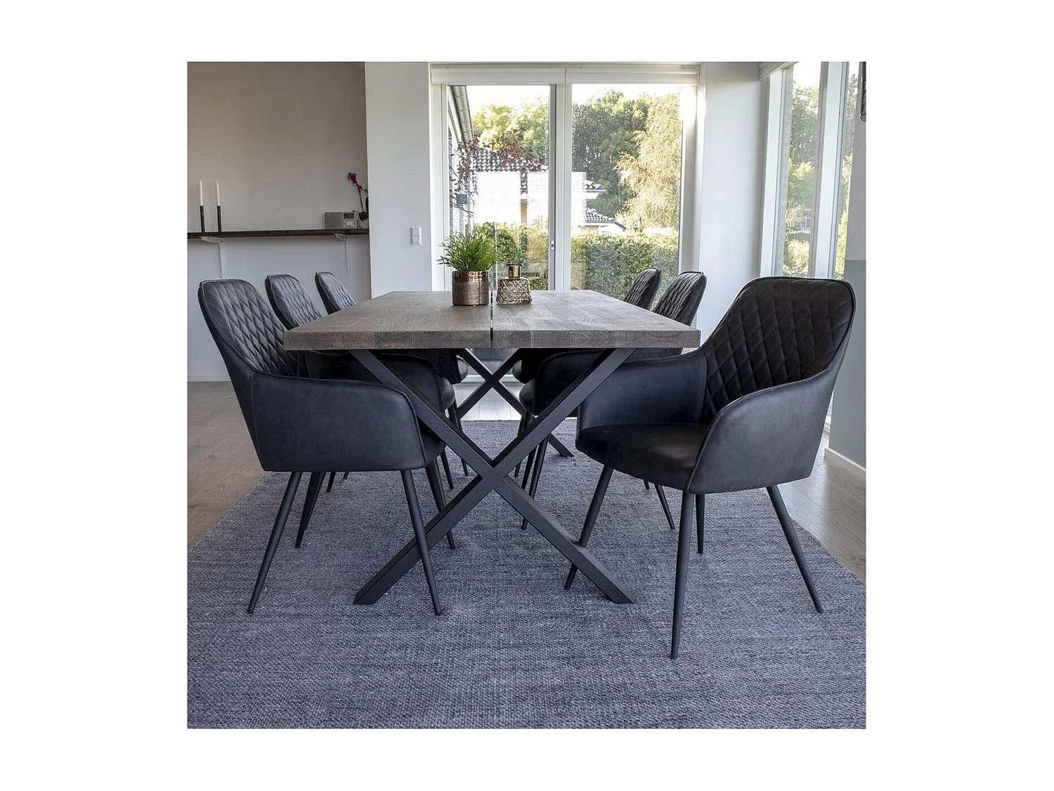 Lot de 2 Chaises Harbo, Gris, 65x57x87 cm, EPIKASA