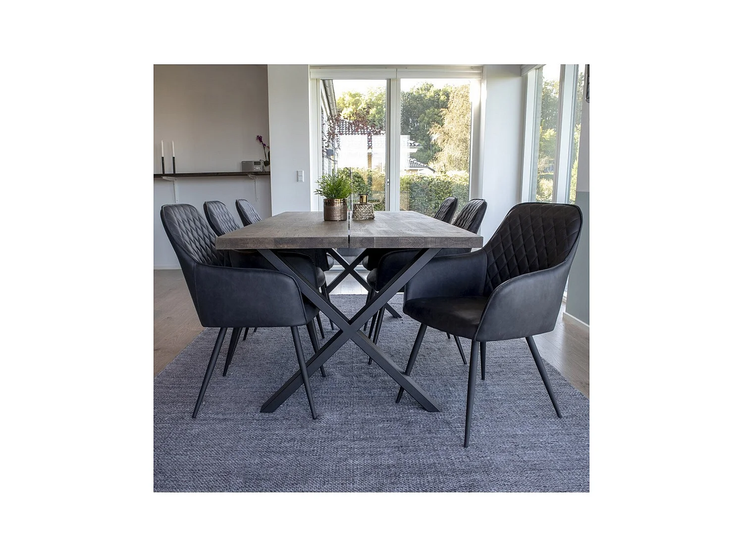 Lot de 2 Chaises Harbo, Gris, 65x57x87 cm, EPIKASA