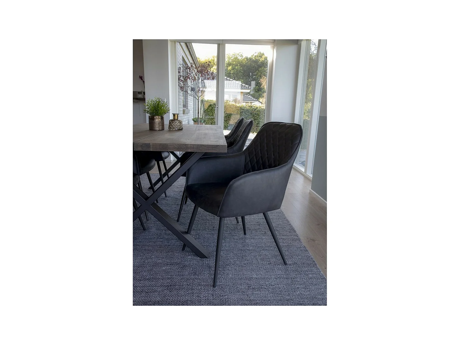 Lot de 2 Chaises Harbo, Gris, 65x57x87 cm, EPIKASA