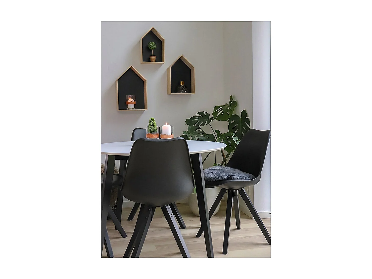 Lot de 2 Chaises Bergen, Noir, 55x48x86 cm, EPIKASA