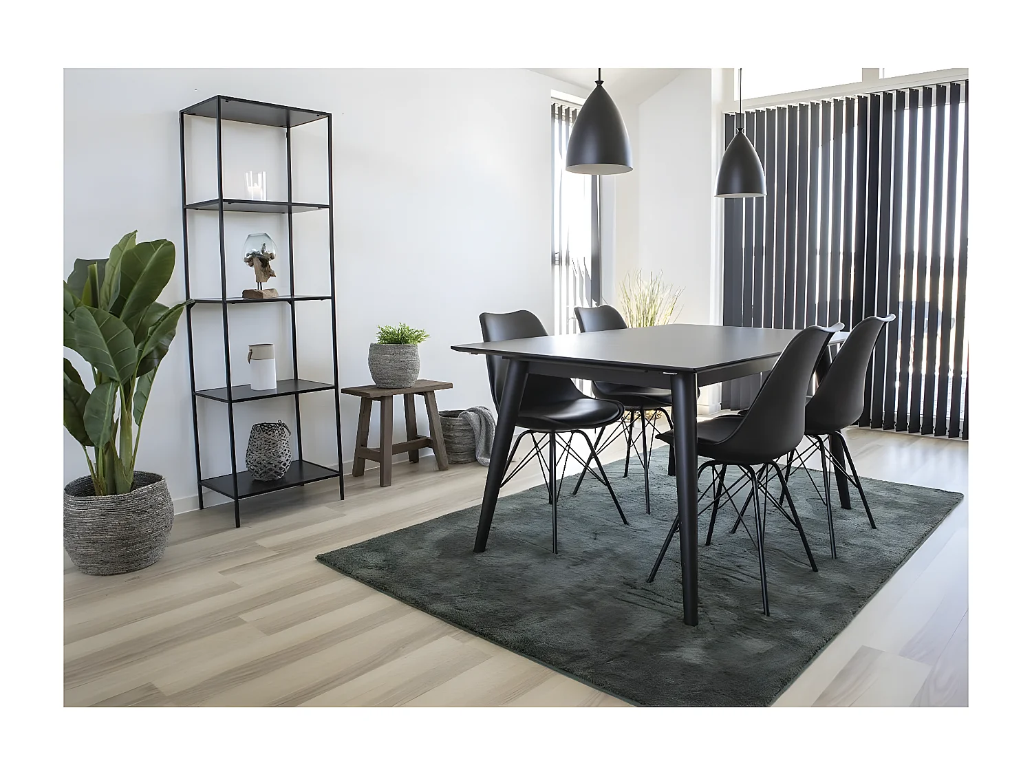 Set van 2 Stoelen Oslo, Zwart, 55x48x86 cm, Seven Design