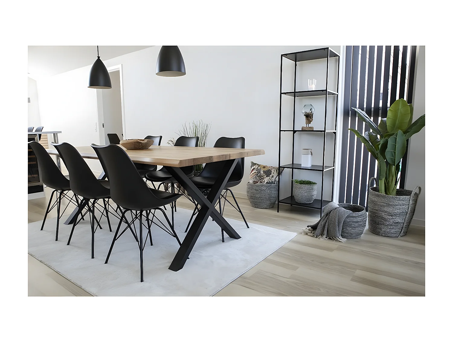 Set van 2 Stoelen Oslo, Zwart, 55x48x86 cm, Seven Design