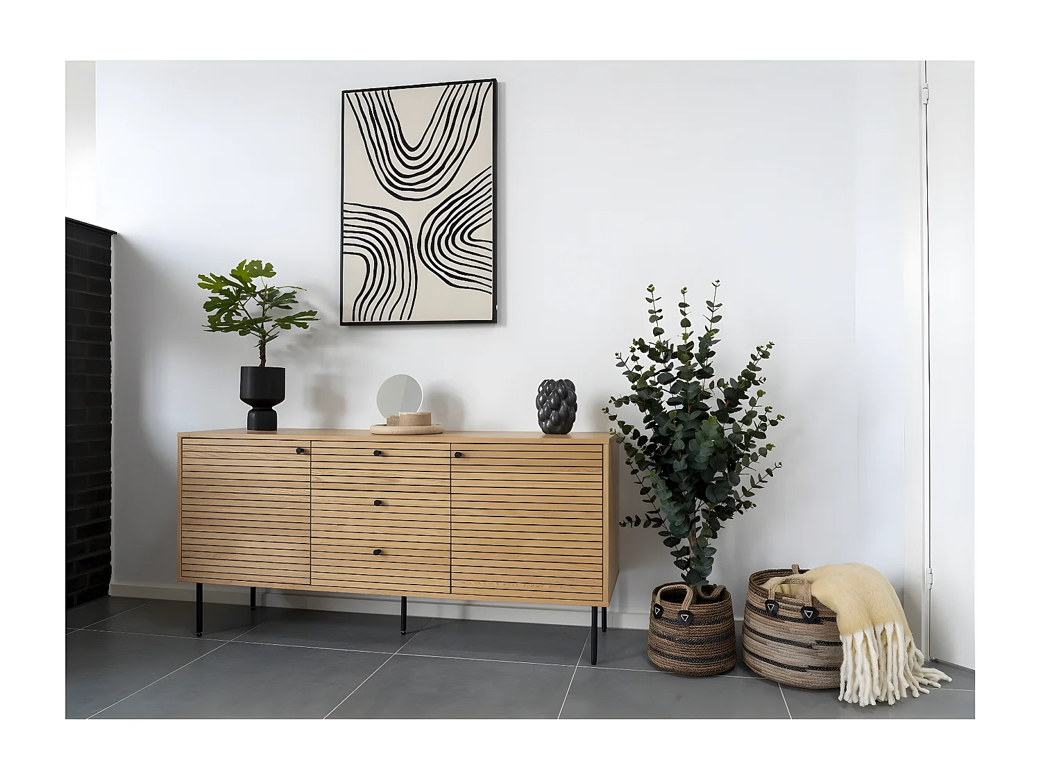 Kredens Kioto, Brązowy, 40x150x74 cm, EPIKASA