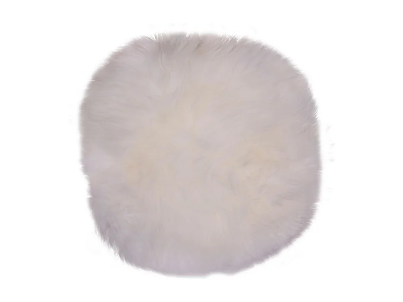 Pufa Skóra jagnięca, Biały, 35x35x5 cm, EPIKASA