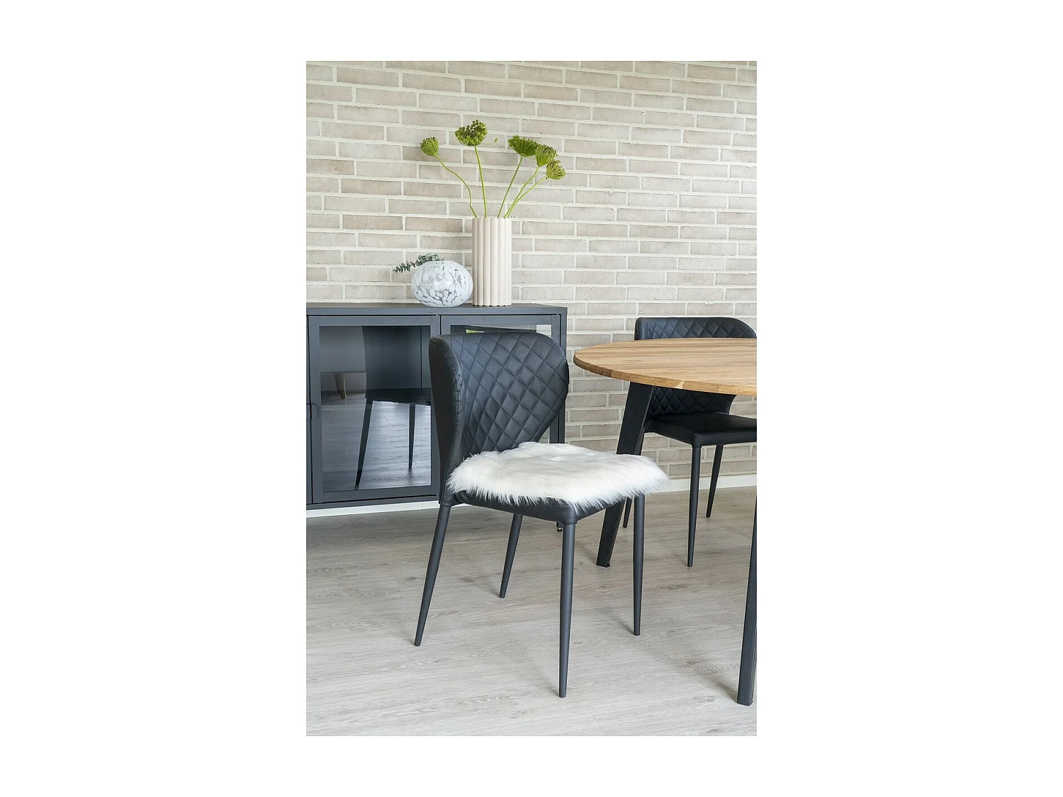 Pouf Lambskin, Blanc, 40x40x6,5 cm, Seven Design