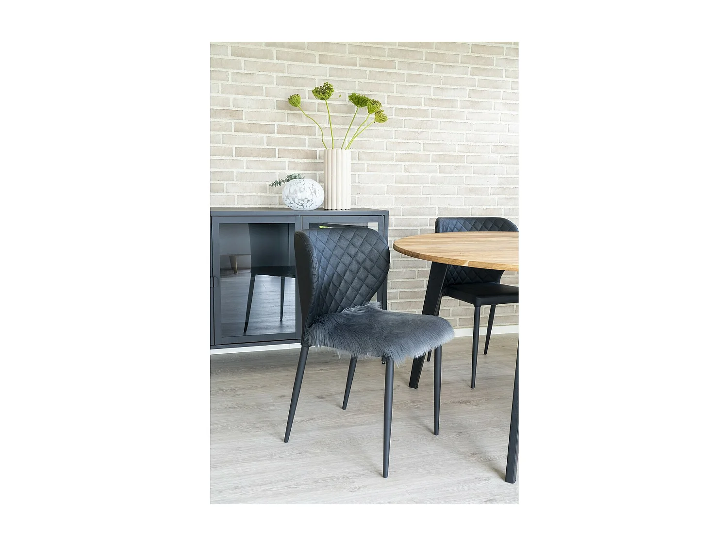 Pouf Lambskin, Gris, 40x40x6,5 cm, Seven Design