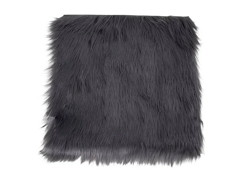 Pufa Skóra jagnięca, Szary, 40x40x6,5 cm, Seven Design